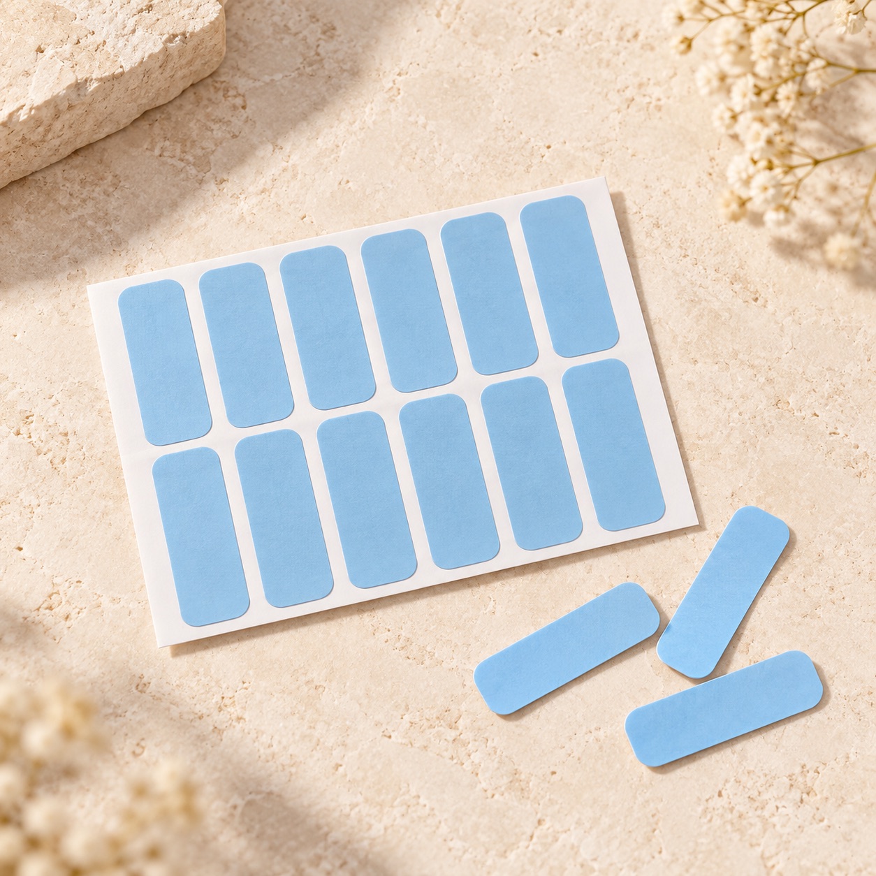 Illustrative visual of Blue Hair Extension Tape Tabs · 10 Sheets / 120 Tabs